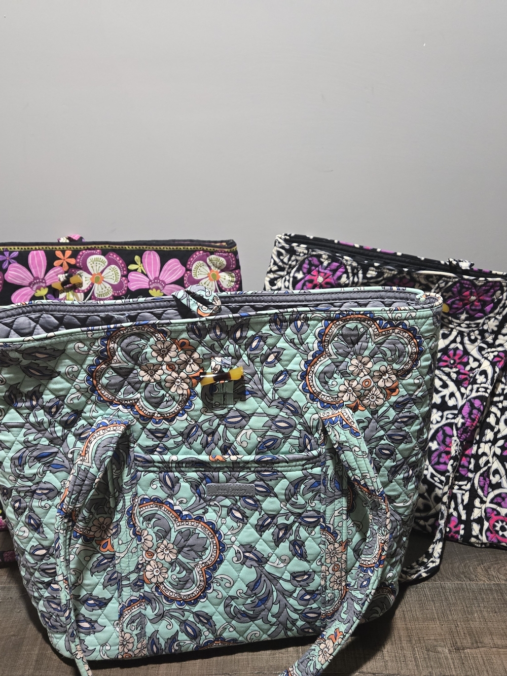 Vera Bradley Floral Quilted Tote- 3 Pieces